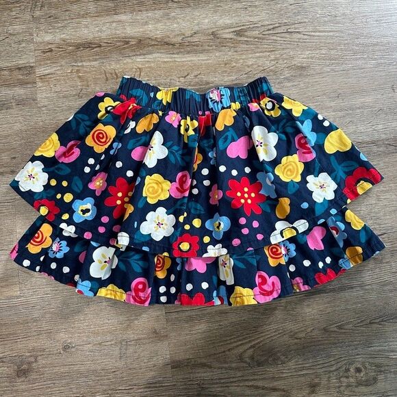 Hanna Andersson Tiered Skirt Girls Size 110 / 5 Floral Ruffle - Picture 3 of 3